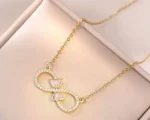 MOONDUST Gold Plated Stylish Designer and Delicate Infinity Necklace Pendant For Girls