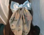 Vintage Bloom Bow – Elegant Mint & Floral Grace