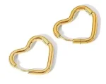 Charming Heart Shaped Hinged Hoop Earrings