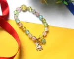 Crackle Bead Bracelet with Unicorn Charm