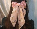 Blush Pink Garden Bow – Elegant White & Floral Fusion