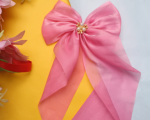 Blush Pink Satin Bow Hair Clip