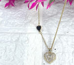 Dazzling Heart-Shaped Pendant Necklace with Crystal Accents - Image 5