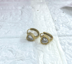 Golden Heart Anti-Tarnish Hoop Earrings - Image 4