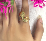 Luxury Gold Shell-Inspired Adjustable Ring