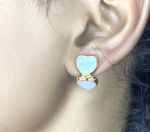 Timeless White Enamel Double Heart Earrings