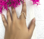 Golden V-Shaped Anti-Tarnish Ring - Image 2