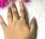Elegant Dual Ball Anti-Tarnish Ring - Image 3